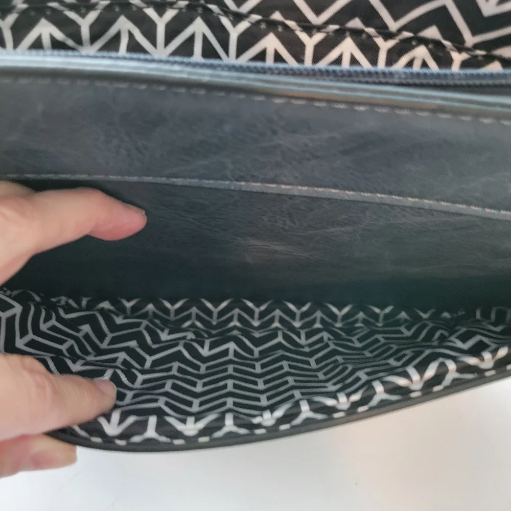 Antik Kraft Gray/ Blue Western Studded Saddle Bag Purse